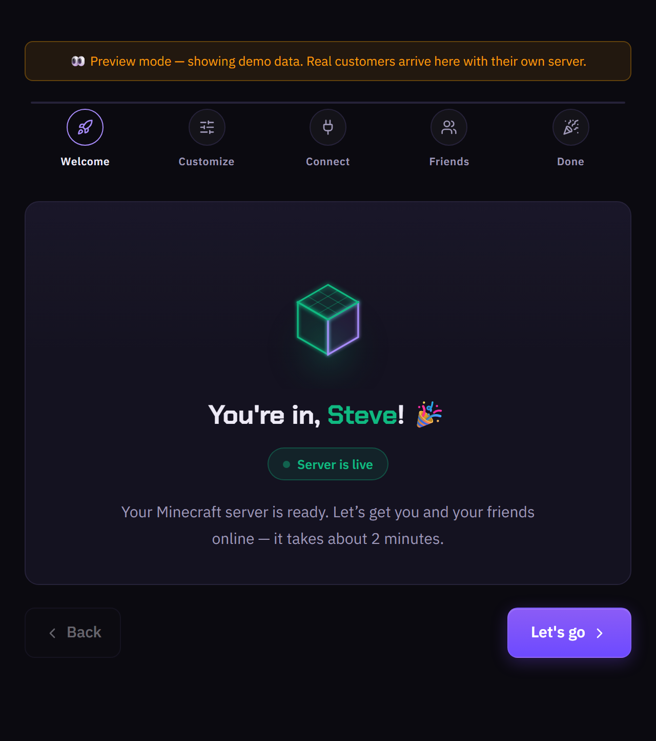 Welcome — your server is live